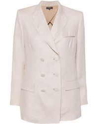 N.Peal Cashmere - Ava Double-breasted Linen Blazer - Lyst