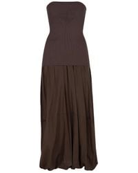 St. Agni - Strapless Balloon-Hem Maxi Dress - Lyst
