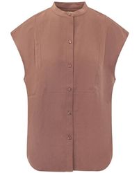 Calvin Klein - Sleeveless Band-Collar Shirt - Lyst