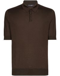 Dolce & Gabbana - Short-sleeve Silk Polo Shirt - Lyst