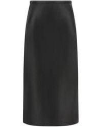 Co. - High-Waisted Leather Midi Skirt - Lyst