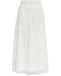 Munthe - Embroidered Midi Skirt - Lyst