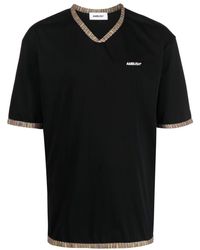 Ambush - Camiseta con ribetes a rayas y cuello en V - Lyst