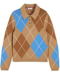 Tommy Hilfiger - Argyle-Pattern Polo-Collar Sweater - Lyst