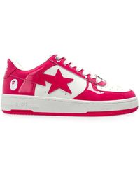 A Bathing Ape - Patent-Leather Bape Sta Sneakers - Lyst