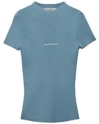 Alexander Wang - Jacquard Logo Short-Sleeve Crew-Neck Top - Lyst