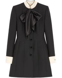 Valentino Garavani - Vestido de satén con botones enjoyados - Lyst