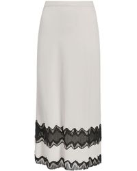 Another Tomorrow - Lace High-waist Midi Skirt - Lyst