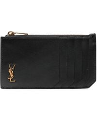 Saint Laurent - Tiny Monogramme Zip Card Holder - Lyst
