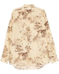 CALMLENCE - Floral-Print Silk-Blend Shirt - Lyst