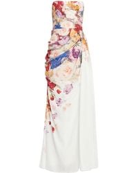 LEO LIN - Anastasia Bustier-Abendkleid Mit Blumen-Print - Lyst