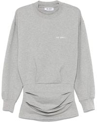 The Attico - Gray Cotton Short Dress With A Crew Neck - Lyst