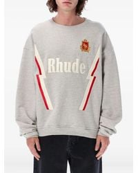 Rhude - Logo-Embroidered Cotton Sweatshirt - Lyst