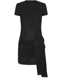 Pinko - ショートスリーブ ドレープ ミニドレス - Lyst