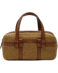 La Portegna - Bibi Knotted Leather-Trim Tote Bag - Lyst