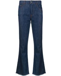 Fay - Mid-Rise Straight-Leg Cropped Jeans - Lyst