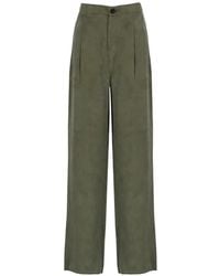 Emme - Pleated Wide-Leg Trousers - Lyst