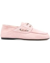 Sandro - Lace-Up Leather Loafers - Lyst