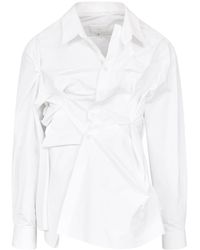 Maison Margiela - Pleated Cotton Shirt - Lyst
