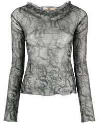 KNWLS - Halcyon Gothic Lace-print Top - Lyst