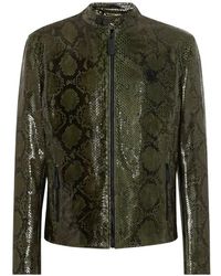 Philipp Plein - Leren Jack Met Python-Effect - Lyst