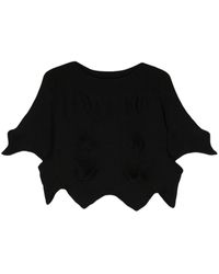 Issey Miyake - Ribbed Cropped Blouse - Lyst
