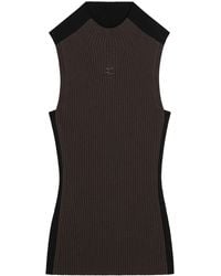 Courreges - Contrast Frame Ribbed Tank Top - Lyst