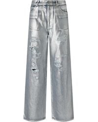 Pinko - Metallic Distressed Jeans - Lyst