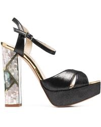 freya rose - Cher Noir Calf-Suede Sandals - Lyst