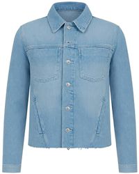 L'Agence - Janelle Raw-Edge Denim Jacket - Lyst
