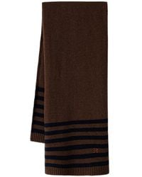 ERMANNO FIRENZE - Striped Embroidered-Logo Scarf - Lyst