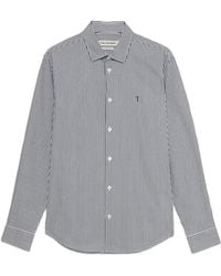 Trussardi - Striped Logo-Detail Shirt - Lyst