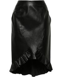 Tom Ford - Ruffled Leather Pencil Skirt - Women's - Elastane/silk/lamb Skin - Lyst