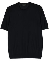 Roberto Collina - Geripptes T-Shirt mit rundem Ausschnitt - Lyst