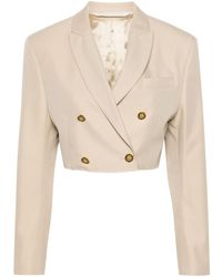 Palm Angels - Double-Breasted Cropped Blazer - Lyst