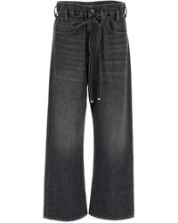 AG Jeans - Paperbag-Waist Tie-Fastening Jeans - Lyst