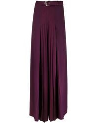 Alberta Ferretti - Belted Wide-Leg Trousers - Lyst