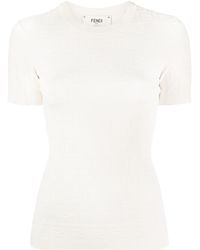 Fendi - T-Shirt mit rundem Ausschnitt - Lyst