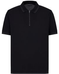 Emporio Armani - Logo-embossed Cotton Polo Shirt - Lyst