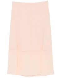 Mugler - Sheer Panelling Flared Midi Skirt - Lyst