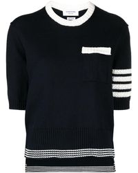 Thom Browne - 4-bar Stripe Pointelle T-shirt - Lyst
