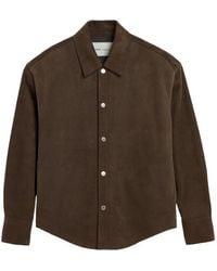 Ami Paris - Leren Shirtjack Met Knopen - Lyst