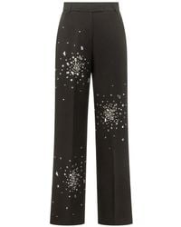 Des Phemmes - Crystal-Embellished Wide-Leg Trousers - Lyst