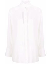 Givenchy - Cut-Out Detail Silk Shirt - Lyst