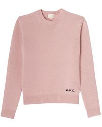 A.P.C. - Jersey Anna Con Logo Bordado Y Ribete De Canalé - Lyst