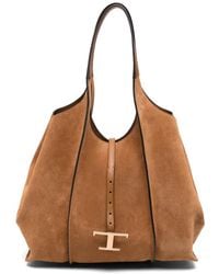 Tod's - T Timeless Medium Leather Tote Bag - Lyst