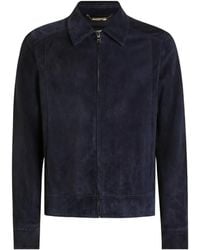 Dolce & Gabbana - Leather Zipped Jacket - Lyst