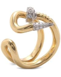 David Webb - Bague Bent Nail En 18Ct Sertie De Diamants - Lyst