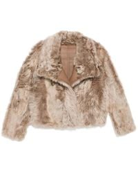 Yves Salomon - Jacke mit Lederbesatz - Lyst