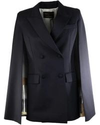 Federica Bonifaci - Blazer-Cape À Boutonnière Croisée - Lyst